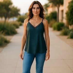 Lane Bryant Satin Cami 🐾 Size 18 | Animal Print Tank w/ Lace Trim